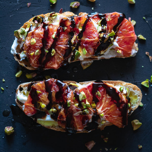 Blood Orange & Greek Yogurt Bruschetta